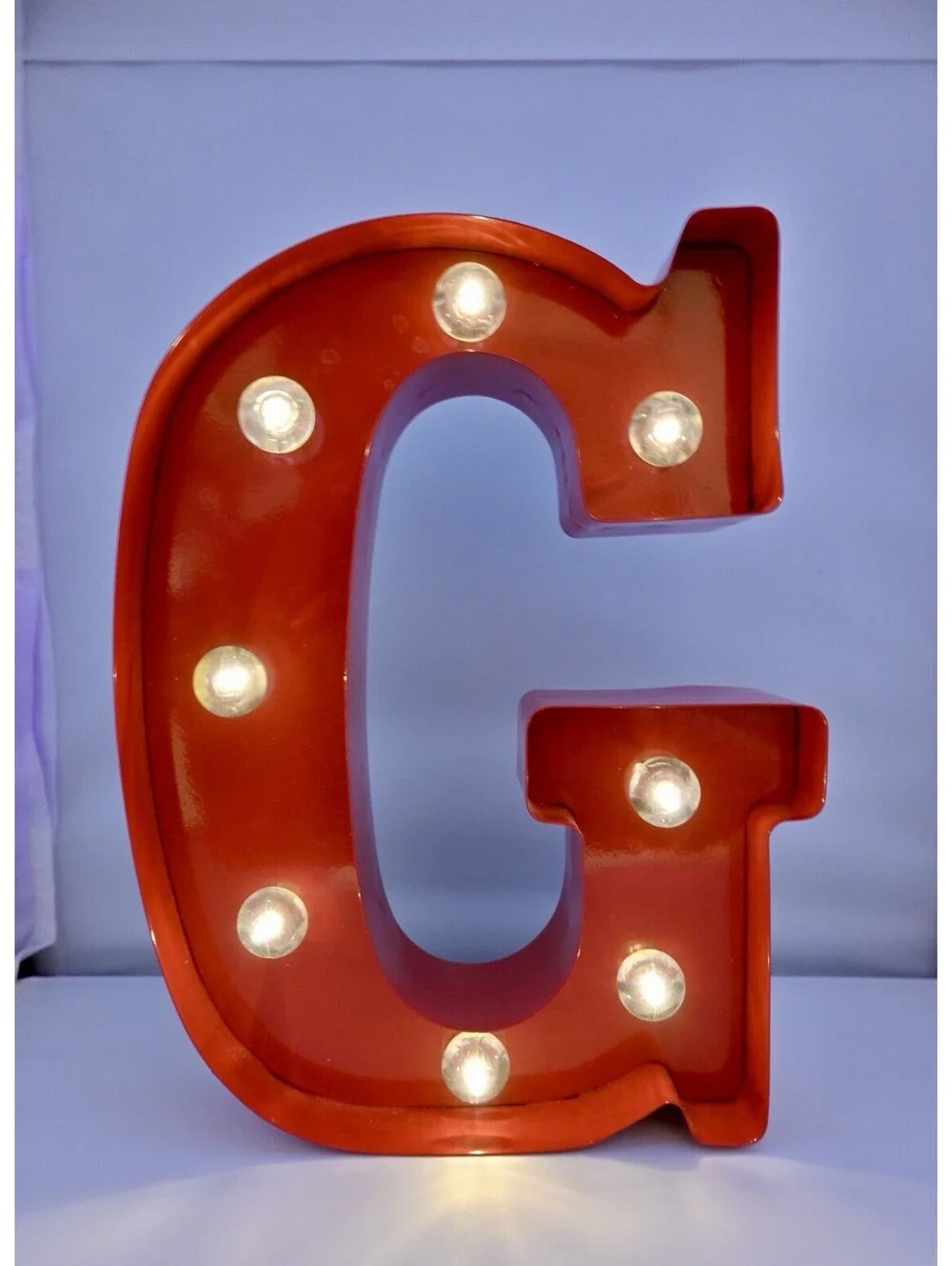 F and G Alphabet LED Letter Sign Red Metal English Letters Hanging Lights 10